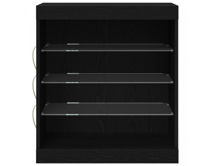 Sonata H Комод с LED светлини Черен дъб 60,5x37x67 см