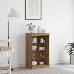 Sonata H Страничен шкаф с LED светлини Артизан дъб 60,5x37x100 см - Corpuri, vitrine, biblioteci modulare
