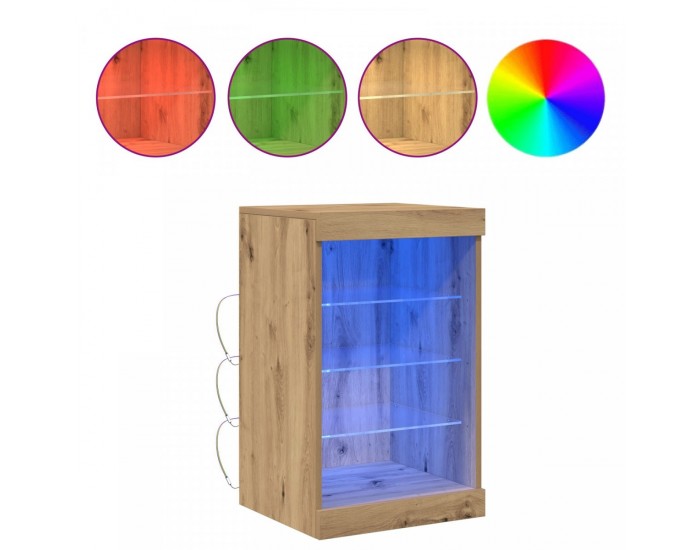 страничен шкаф Sonata H с LED светлини занаятчийски дъб 41x37x67 см