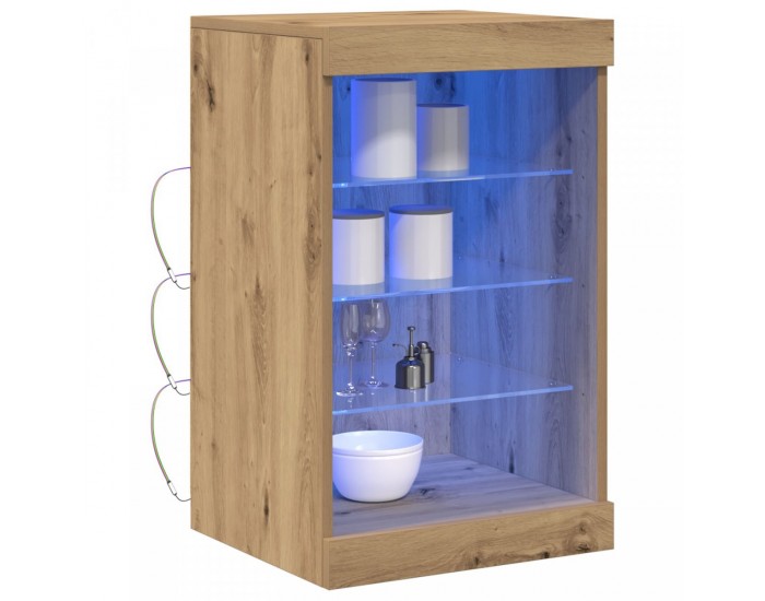 страничен шкаф Sonata H с LED светлини занаятчийски дъб 41x37x67 см