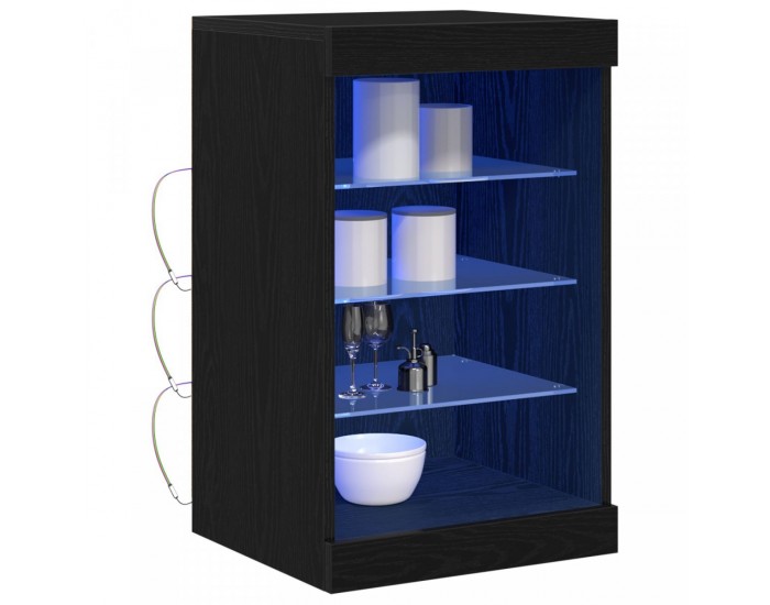 страничен шкаф Sonata H с LED осветление Черен дъб 41x37x67 см