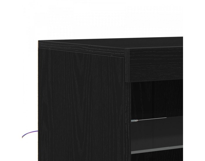 страничен шкаф Sonata H с LED осветление Черен дъб 41x37x67 см