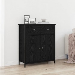 Sonata H Страничен шкаф Черен Дъб 70x30x80 см Инженерна дървесина и стомана - Corpuri, vitrine, biblioteci modulare