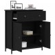 Sonata H Страничен шкаф Черен Дъб 70x30x80 см Инженерна дървесина и стомана