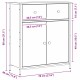 Sonata H Страничен шкаф Черен Дъб 70x30x80 см Инженерна дървесина и стомана