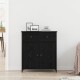 Sonata H Страничен шкаф Черен Дъб 70x30x80 см Инженерна дървесина и стомана