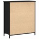 Sonata H Страничен шкаф Черен Дъб 70x30x80 см Инженерна дървесина и стомана