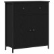 Sonata H Страничен шкаф Черен Дъб 70x30x80 см Инженерна дървесина и стомана