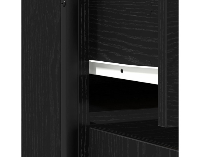 Sonata H Страничен шкаф Черен Дъб 70x30x80 см Инженерна дървесина и стомана
