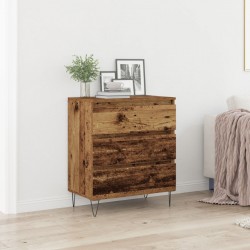 Стъклен шкаф с чекмеджета стара дървесина 60x35x70 см от инженерна дървесина - Corpuri, vitrine, biblioteci modulare