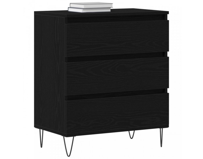 Sonata H Стенен шкаф с чекмеджета Черен дъб 60x35x70 см от инженерен дървен материал