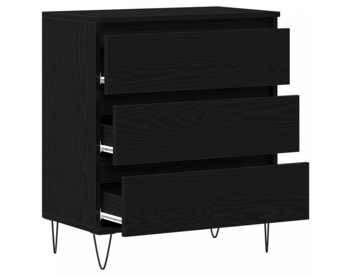 Sonata H Стенен шкаф с чекмеджета Черен дъб 60x35x70 см от инженерен дървен материал