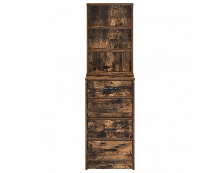 Sonata H Висок бюфет от опушен дъб 40x41x135 см от инженерна дървесина