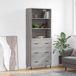Sonata Dulap înalt, gri sonoma, 69,5x34x180 cm, lemn compozit