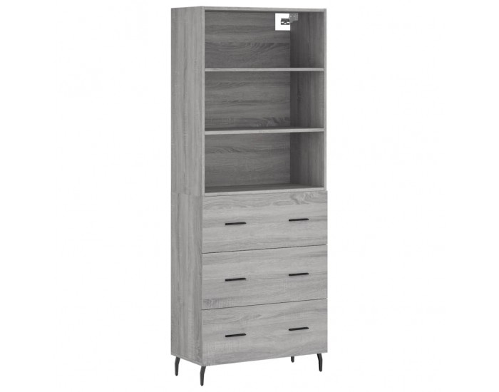 Sonata Dulap înalt, gri sonoma, 69,5x34x180 cm, lemn compozit