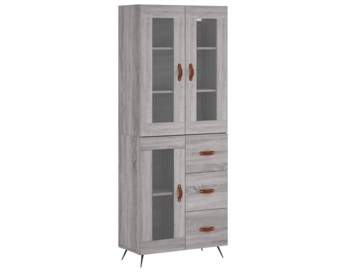 Sonata H Висок шкаф, сив сонома, 69,5x34x180 см, инженерно дърво