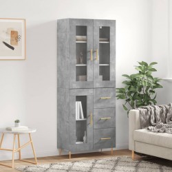 Sonata H Висок шкаф, бетонно сив, 69,5x34x180 см, инженерно дърво - Corpuri, vitrine, biblioteci modulare