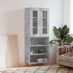 Sonata H Висок шкаф, бетонно сив, 69,5x34x180 см, инженерно дърво - Corpuri, vitrine, biblioteci modulare