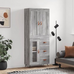 Sonata H Висок шкаф, сив сонома, 69,5x34x180 см, инженерно дърво - Corpuri, vitrine, biblioteci modulare