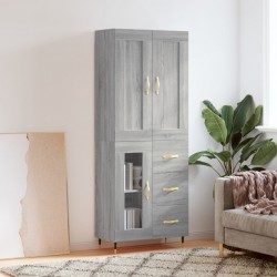 Sonata Dulap înalt, gri sonoma, 69,5x34x180 cm, lemn compozit