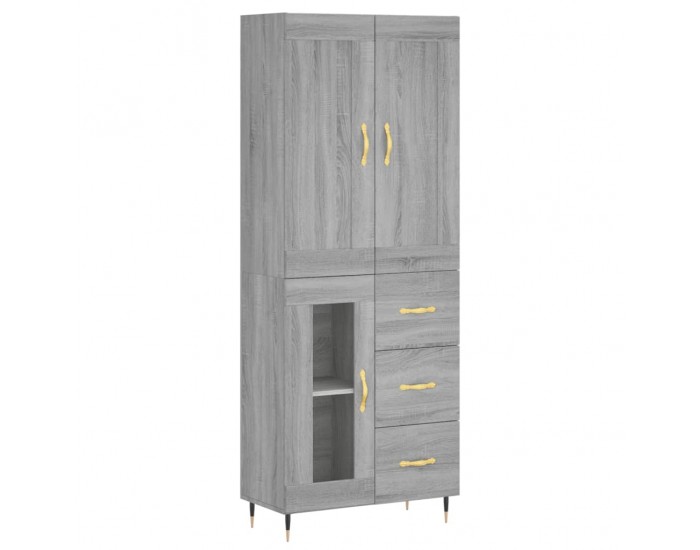 Sonata Dulap înalt, gri sonoma, 69,5x34x180 cm, lemn compozit