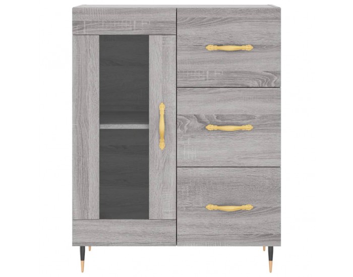 Sonata Dulap înalt, gri sonoma, 69,5x34x180 cm, lemn compozit