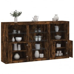 Sonata H Сайдборд с LED светлини, oпушен дъб, 181,5x37x100 см - Corpuri, vitrine, biblioteci modulare