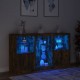 Sonata H Сайдборд с LED светлини, oпушен дъб, 181,5x37x100 см
