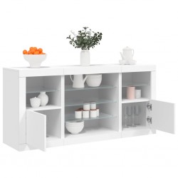 Sonata H Сайдборд с LED светлини, бял, 142,5x37x67 см - Corpuri, vitrine, biblioteci modulare