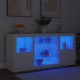 Sonata H Сайдборд с LED светлини, бял, 142,5x37x67 см