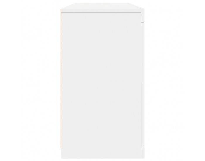 Sonata H Сайдборд с LED светлини, бял, 142,5x37x67 см