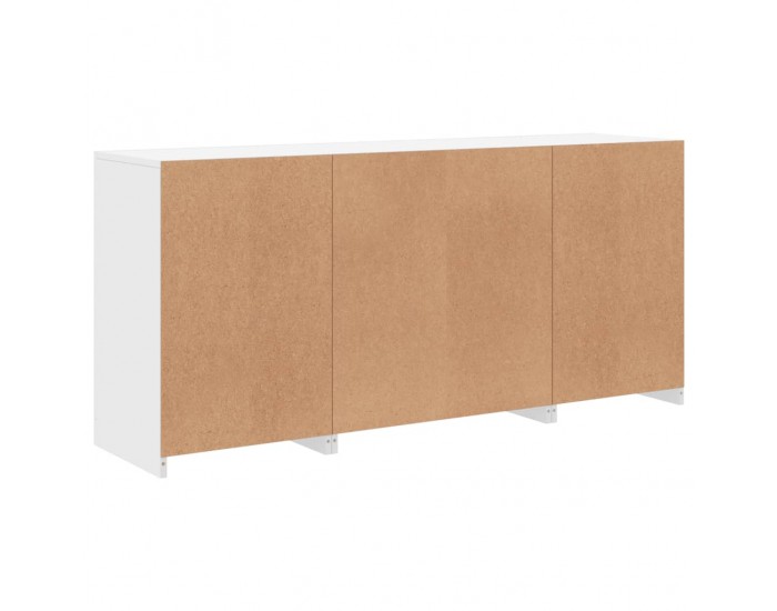 Sonata H Сайдборд с LED светлини, бял, 142,5x37x67 см