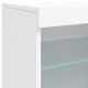 Sonata H Сайдборд с LED светлини, бял, 142,5x37x67 см