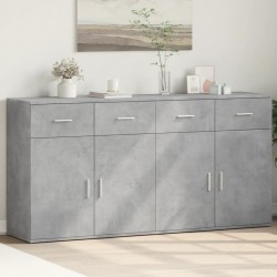 Sonata H Сайдборди, 2 бр, бетонно сиви, 79x38x80 см, инженерно дърво - Corpuri, vitrine, biblioteci modulare