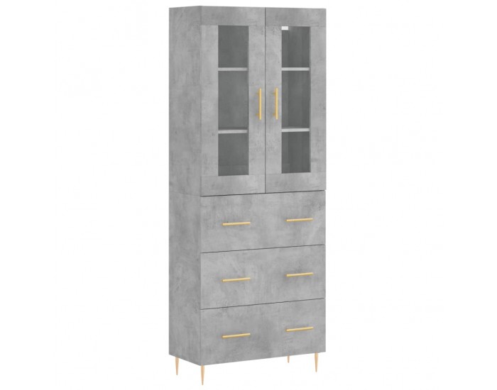 Sonata Dulap înalt, gri beton, 69,5x34x180, lemn compozit