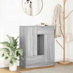 Sonata H Бюфет с чекмеджета и вратички, сив сонома, 73x31x90 см - Living