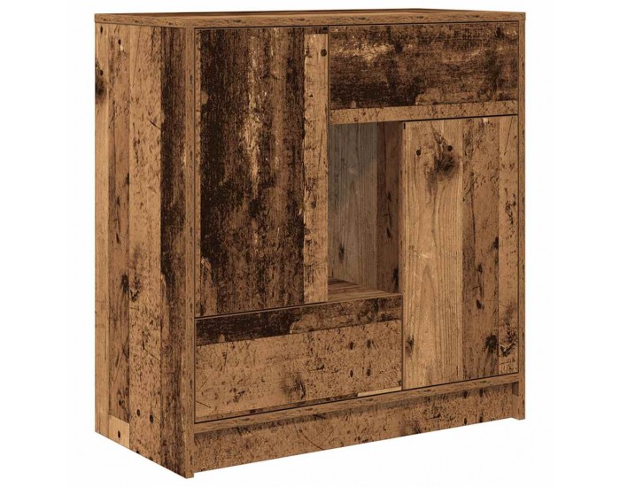 Sonata H Бюфет с чекмеджета и вратички, старо дърво, 70,5x34x74,5 см