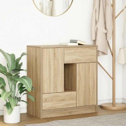 Sonata H Бюфет с чекмеджета и вратички, дъб сонома, 70,5x34x74,5 см - Living