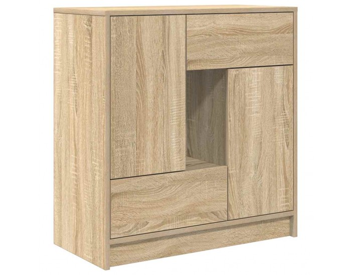 Sonata H Бюфет с чекмеджета и вратички, дъб сонома, 70,5x34x74,5 см