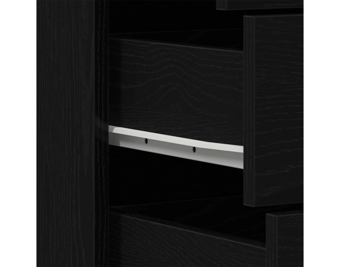 Sonata H Сайдборд с 6 чекмеджета черен дъб 50x34x96 см инженерно дърво