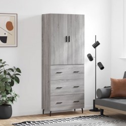 Sonata Dulap înalt, gri sonoma, 69,5x34x180 cm, lemn compozit