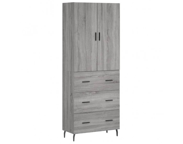 Sonata Dulap înalt, gri sonoma, 69,5x34x180 cm, lemn compozit