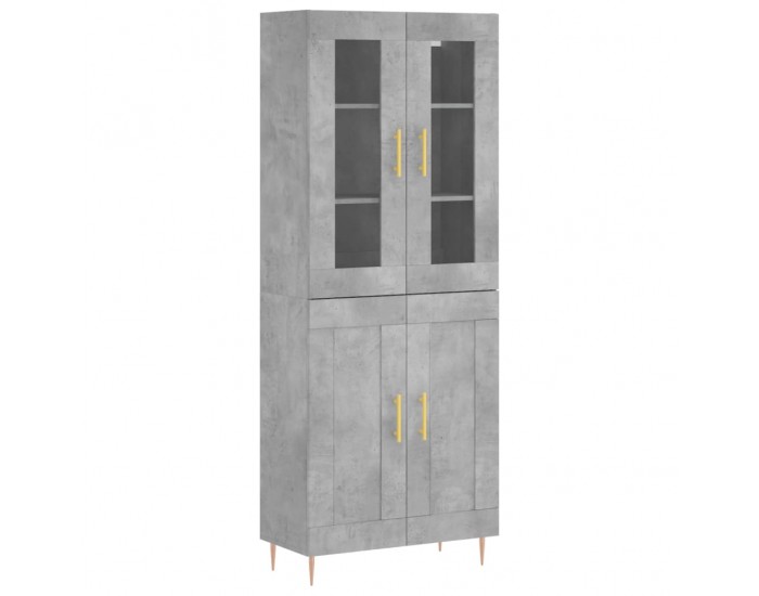 Sonata Dulap înalt, gri beton, 69,5x34x180, lemn compozit