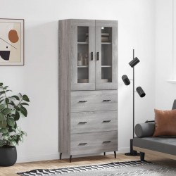 Sonata Dulap înalt, gri sonoma, 69,5x34x180 cm, lemn compozit