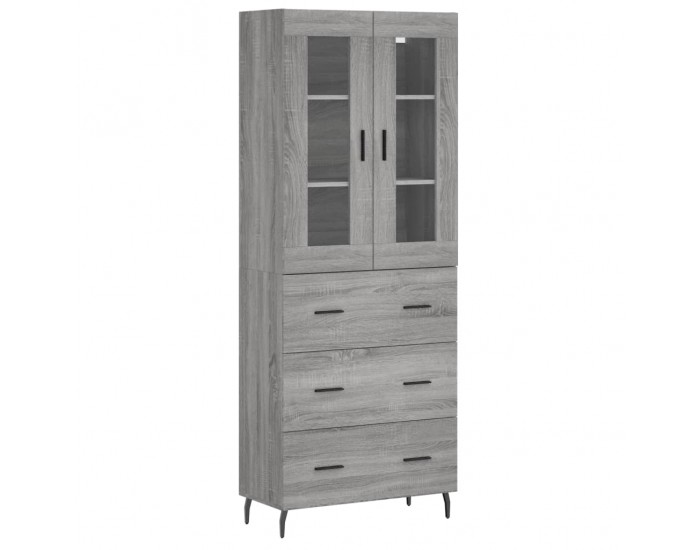 Sonata Dulap înalt, gri sonoma, 69,5x34x180 cm, lemn compozit