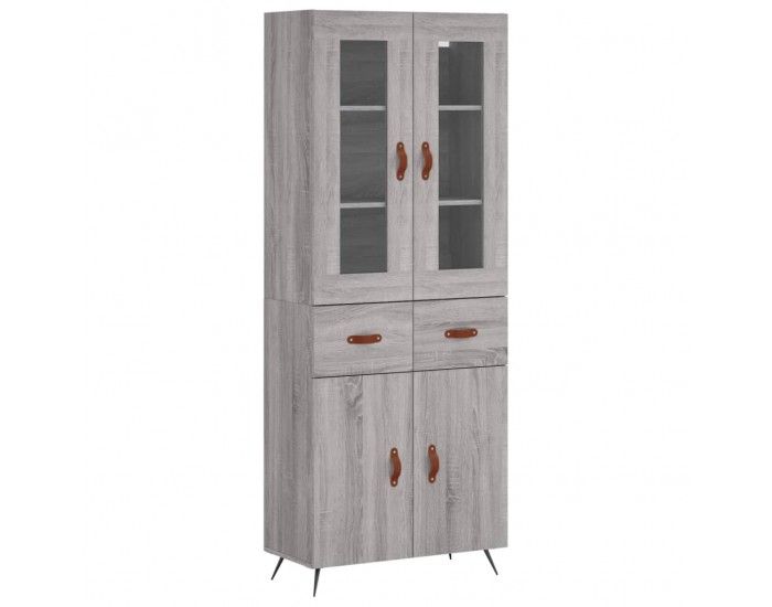 Sonata H Висок шкаф, сив сонома, 69,5x34x180 см, инженерно дърво