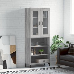 Sonata Dulap înalt, gri sonoma, 69,5x34x180 cm, lemn compozit