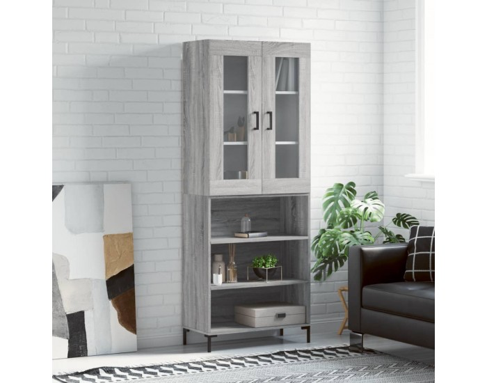 Sonata Dulap înalt, gri sonoma, 69,5x34x180 cm, lemn compozit