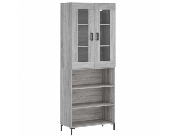 Sonata Dulap înalt, gri sonoma, 69,5x34x180 cm, lemn compozit