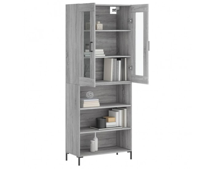 Sonata Dulap înalt, gri sonoma, 69,5x34x180 cm, lemn compozit